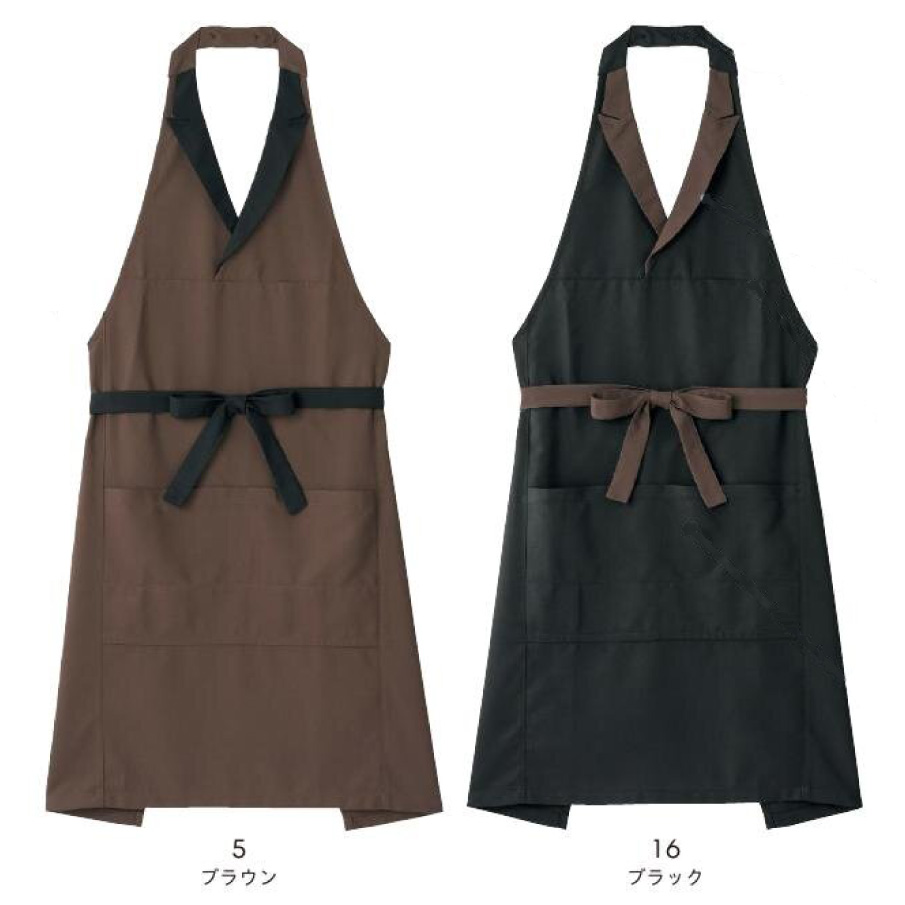 襟付き胸当てエプロン【FK7180】