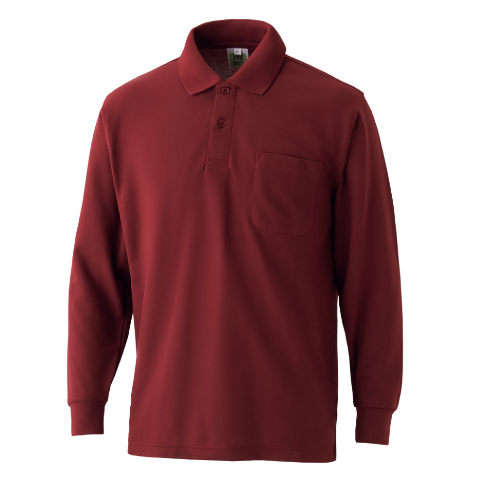 綿混長袖ポケ付ポロ【VP-902】